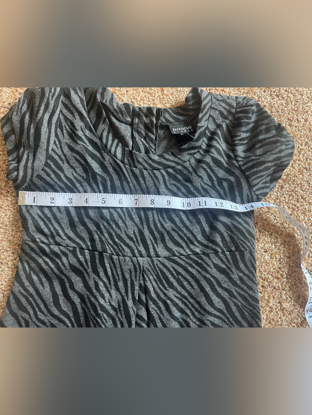 En Focus Studio Zebra Print Fit & Flare Dress Size 4 Chic Career Cocktail - Picture 5 of 6